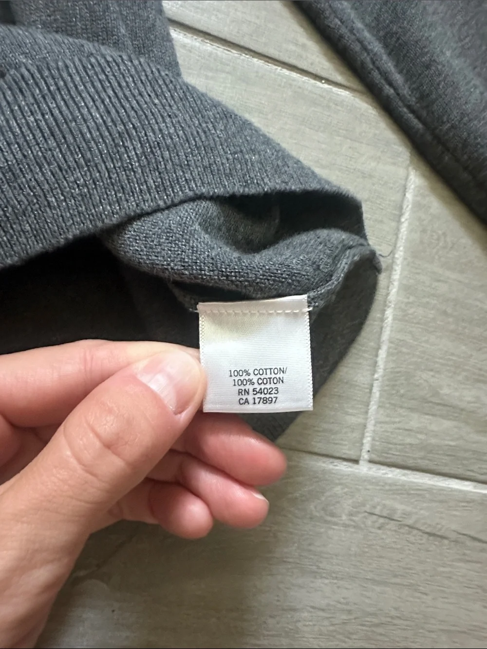 Banana Republic Gray Sweater with Green Chest Stripes - Quarter Zip